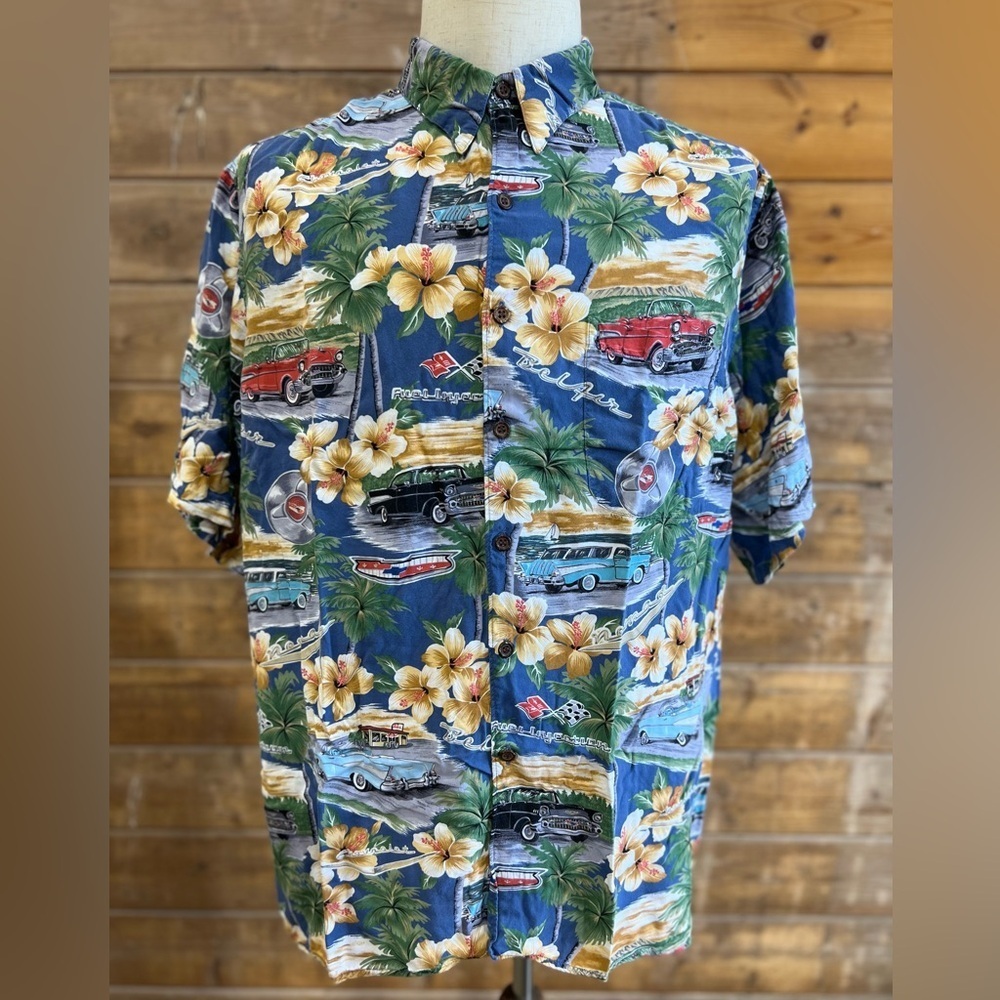 VTG Reyn Spooner Hawaiian American Classics Chevy Chevrolet Belair Shirt XXL
